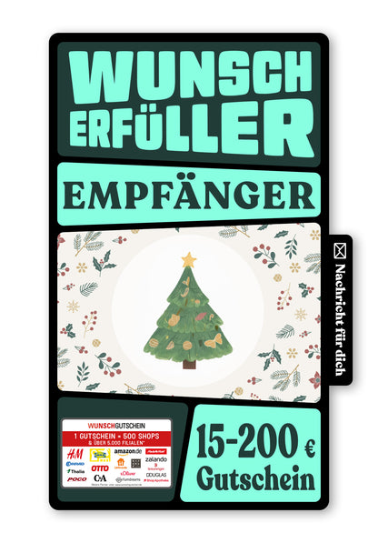 Wunschgutschein Digital - Frohe Weihnachten - Zweige – Geschenkgutschein Ansicht 1