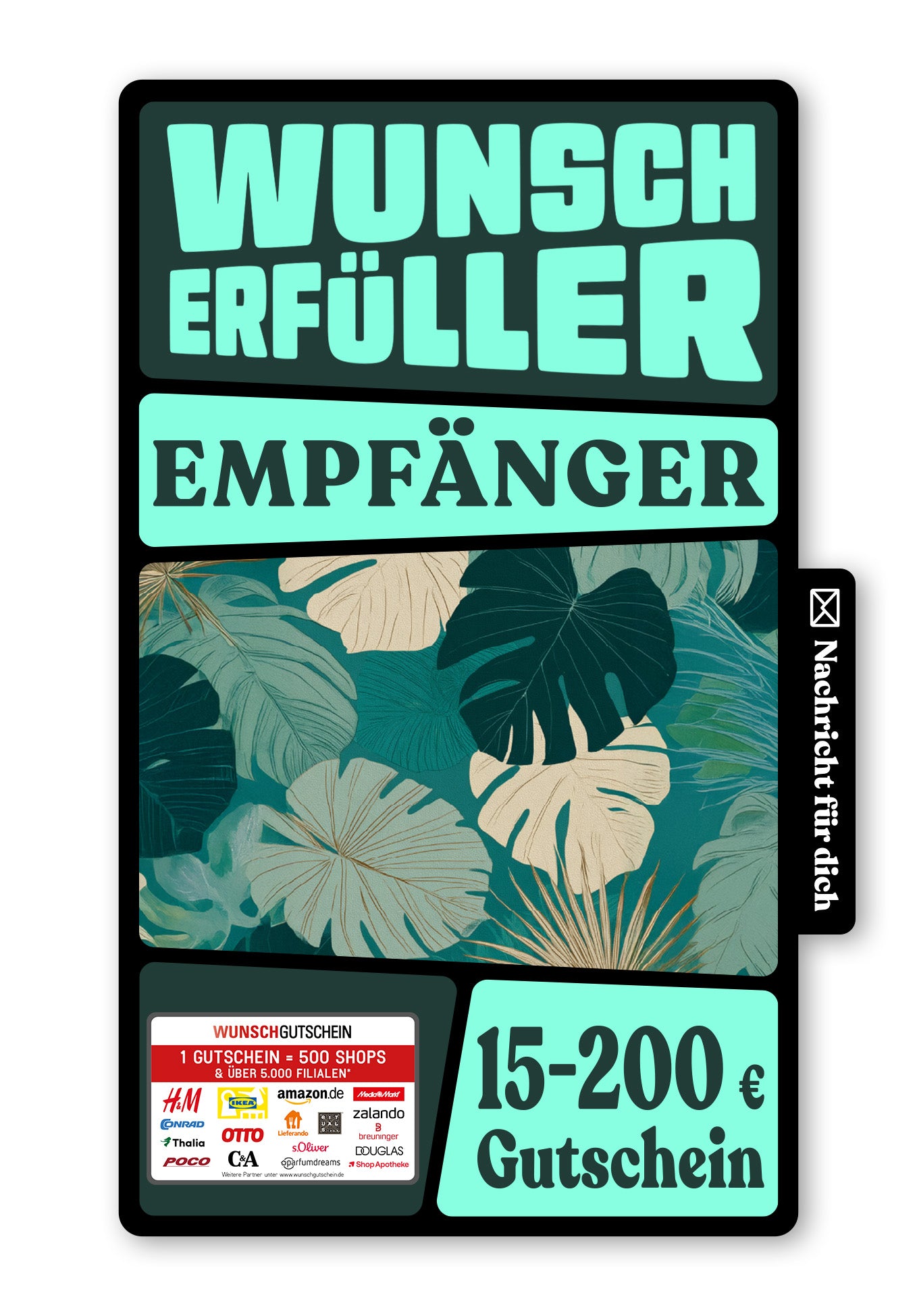 Wunschgutschein Digital - Danke - Monstera – Geschenkgutschein Ansicht 1