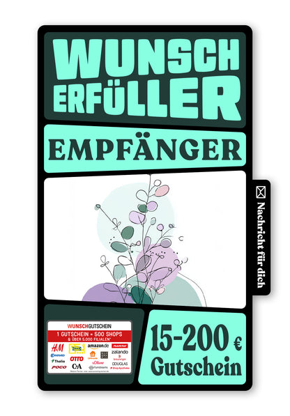 Wunschgutschein Digital - Danke für Alles - Lila Grün – Geschenkgutschein Ansicht 1