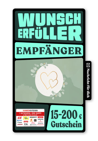 Wunschgutschein Digital - Alles Liebe zu eurer Hochzeit - Herzen Gold – Geschenkgutschein Ansicht 1