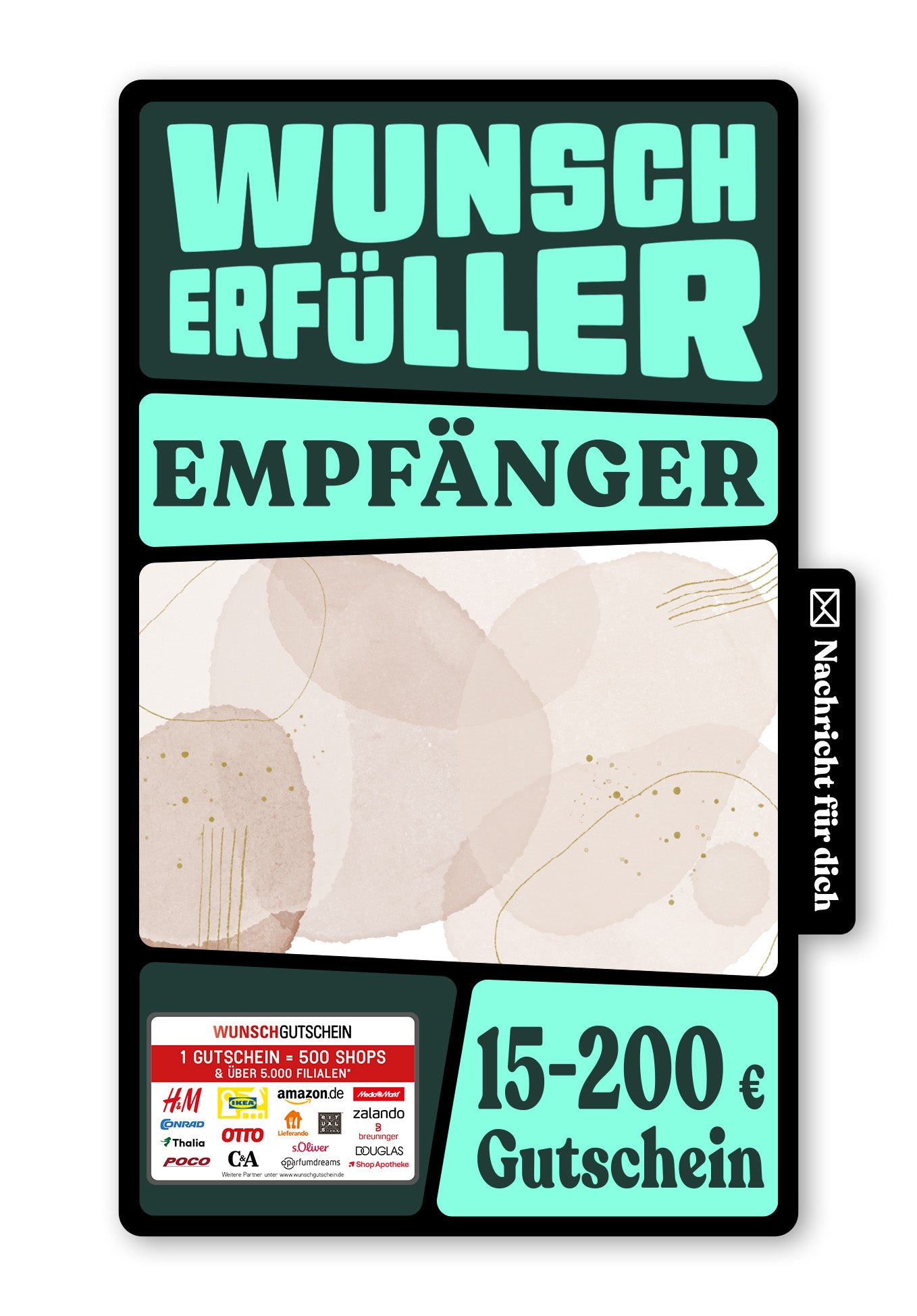 Wunschgutschein Digital - Danke - Beige – Geschenkgutschein Ansicht 1