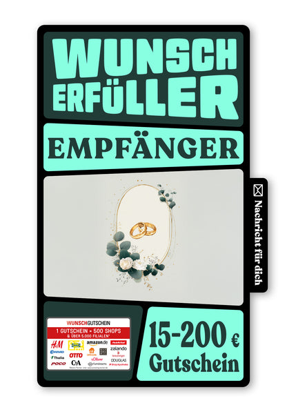 Wunschgutschein Digital - Mr & Mrs - Rosen Eukalyptus – Geschenkgutschein Ansicht 1