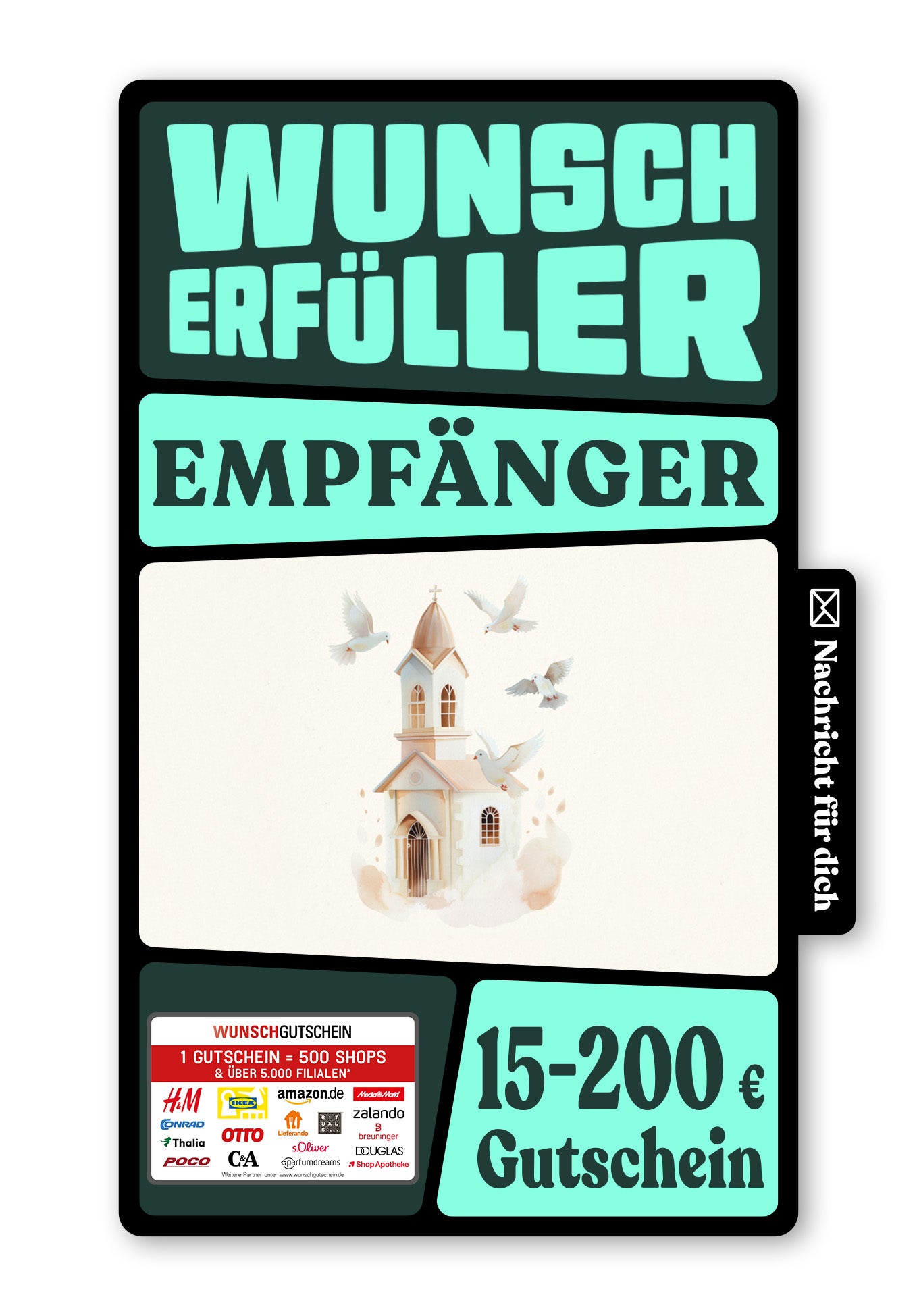 Wunschgutschein Digital - Zur Konfirmation - Kirche Beige – Geschenkgutschein Ansicht 1