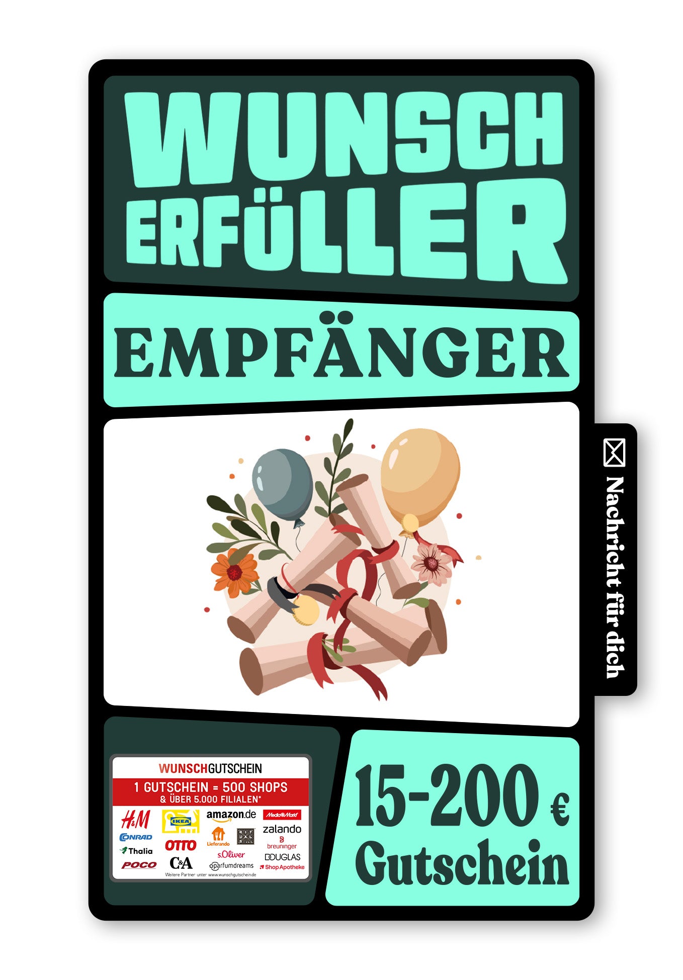 Wunschgutschein Digital - Toll gemacht - Ballons und Urkunden – Geschenkgutschein Ansicht 1