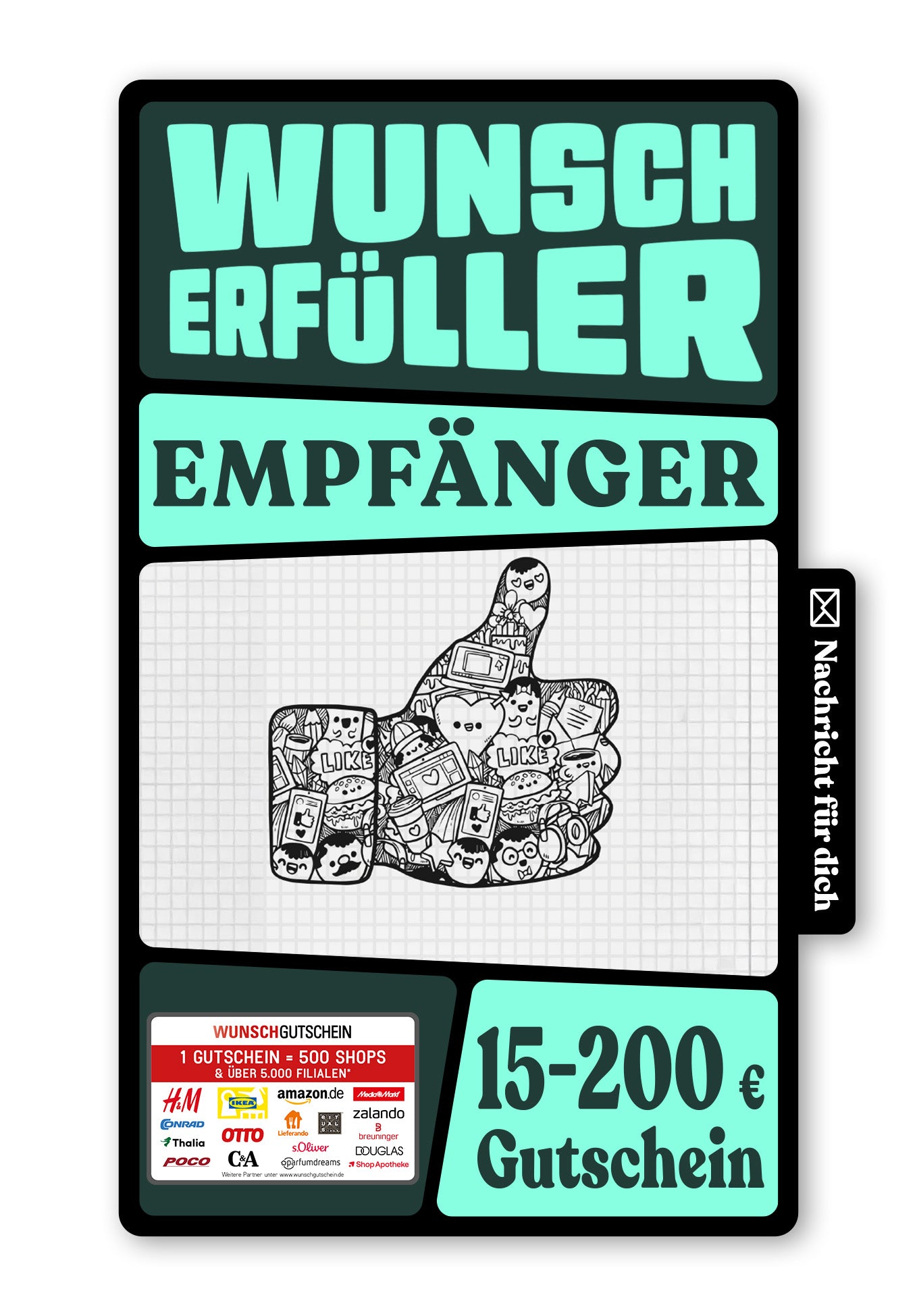 Wunschgutschein Digital - Genial - Daumen hoch – Geschenkgutschein Ansicht 1