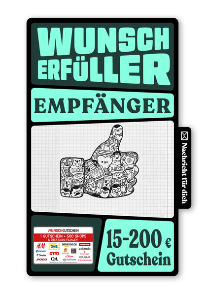 Wunschgutschein Digital - Genial - Daumen hoch – Geschenkgutschein Ansicht 1