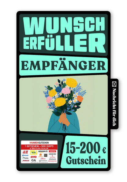 Wunschgutschein Digital - Blumenstrauß - Grün – Geschenkgutschein Ansicht 1