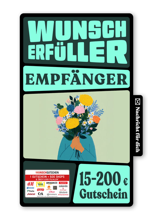 Wunschgutschein Digital - Blumenstrauß - Grün – Geschenkgutschein Ansicht 1