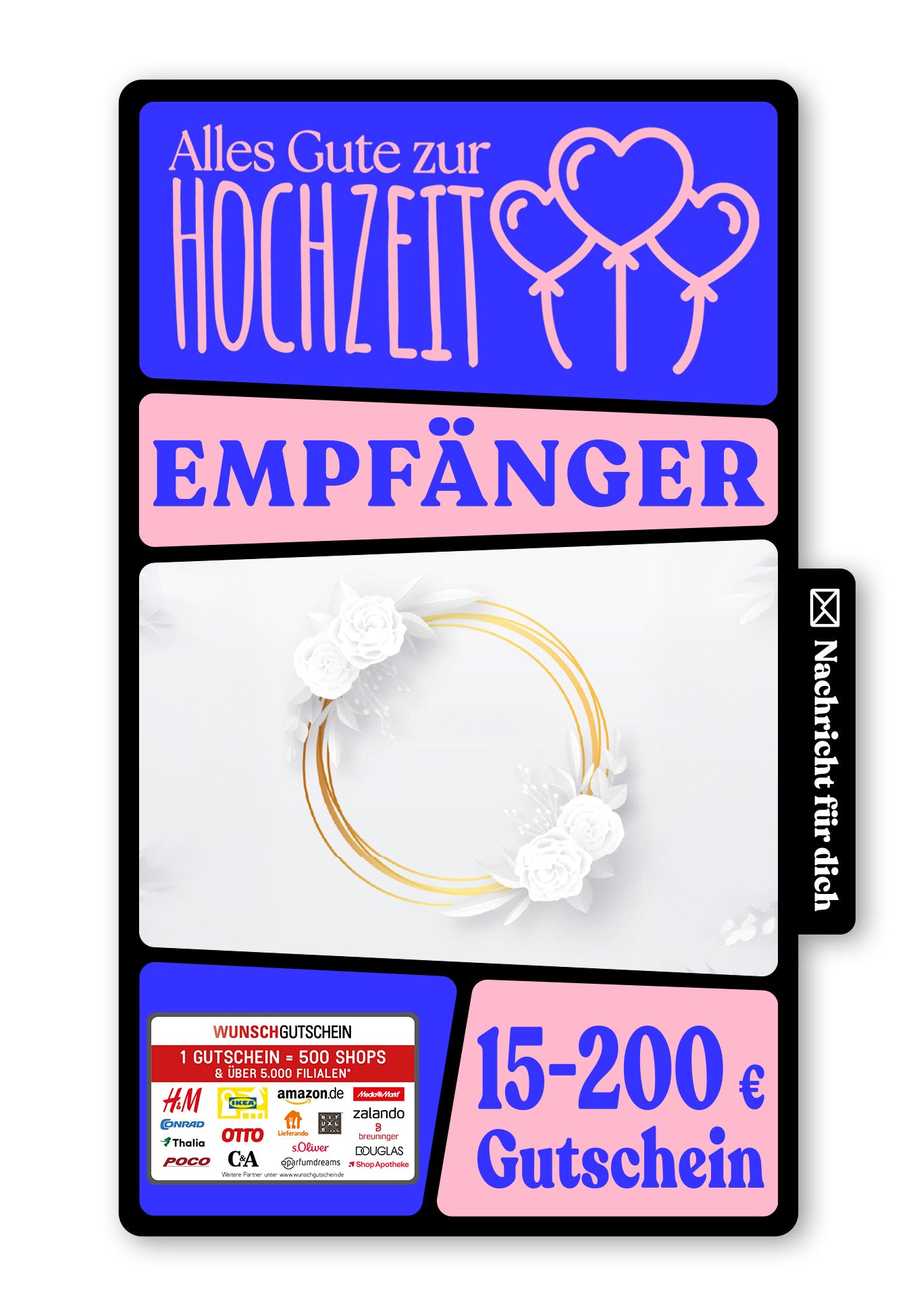 Wunschgutschein Digital - Alles Liebe zur Hochzeit - Ring – Geschenkgutschein Ansicht 1