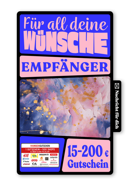 Wunschgutschein Digital - Just for you - Rosa Gold – Geschenkgutschein Ansicht 1