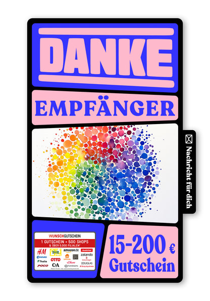 Wunschgutschein Digital - Ich danke dir - Punkte Bunt – Geschenkgutschein Ansicht 1