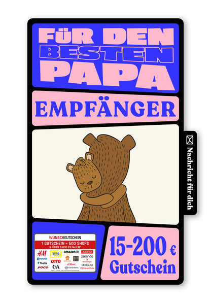 Wunschgutschein Digital - Papa ich hab dich lieb - Bären – Geschenkgutschein Ansicht 1