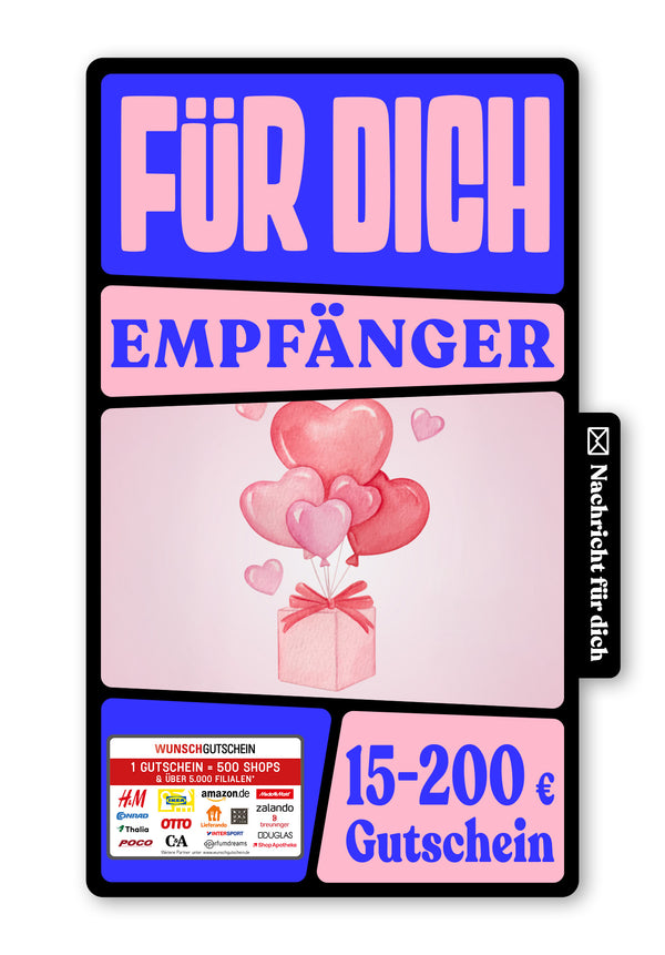 Wunschgutschein Digital - Happy Valentine's Day - Paket Herzen – Geschenkgutschein Ansicht 1