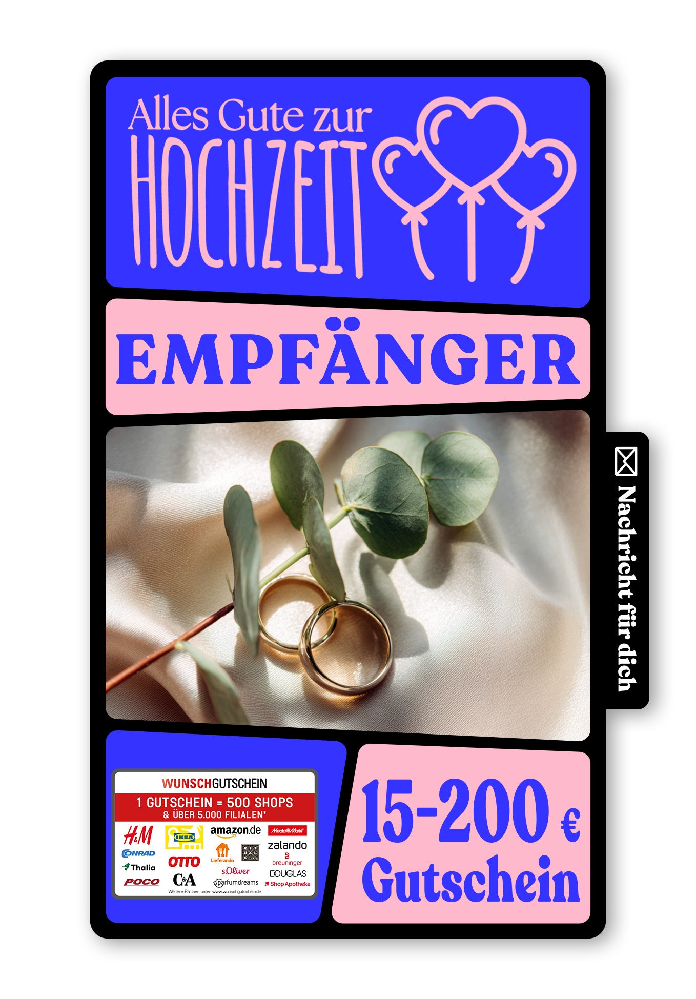 Wunschgutschein Digital - Für Eure Wünsche - Ringe Eukalyptus – Geschenkgutschein Ansicht 1