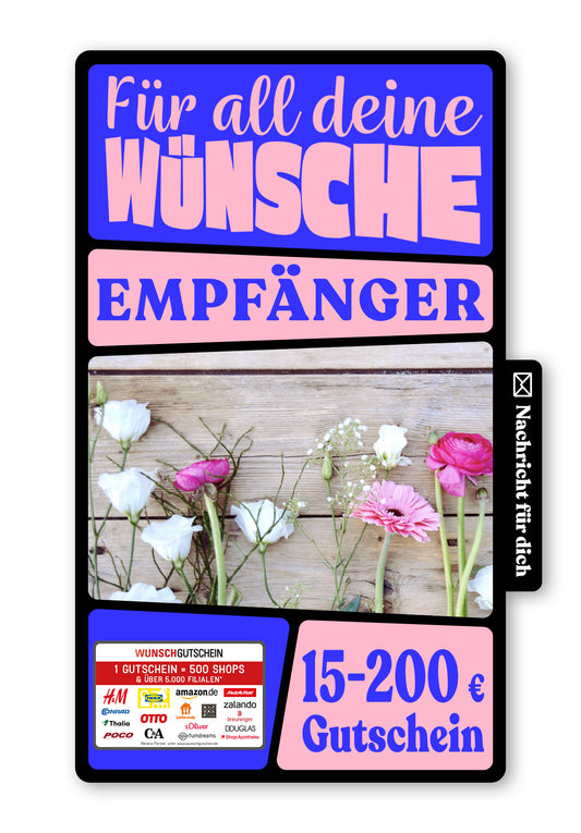 Wunschgutschein Digital - Für Dich - Blumen – Geschenkgutschein Ansicht 1