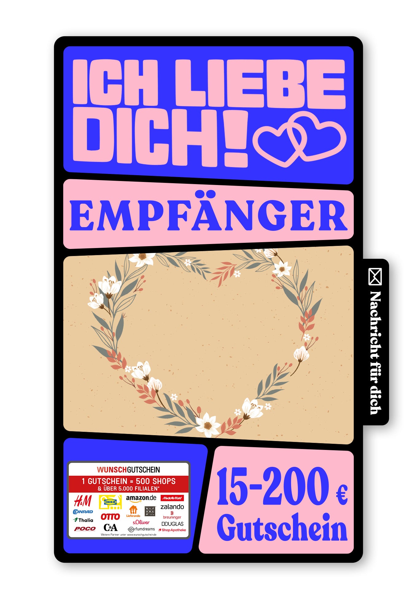 Wunschgutschein Digital - Happy Valentine's Day - Kranz – Geschenkgutschein Ansicht 1