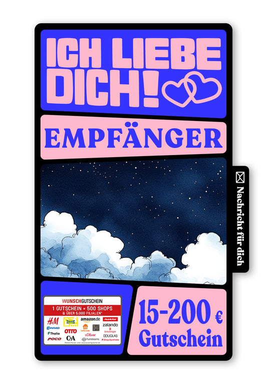 Wunschgutschein Digital - To the Moon - Mond Wolken – Geschenkgutschein Ansicht 1