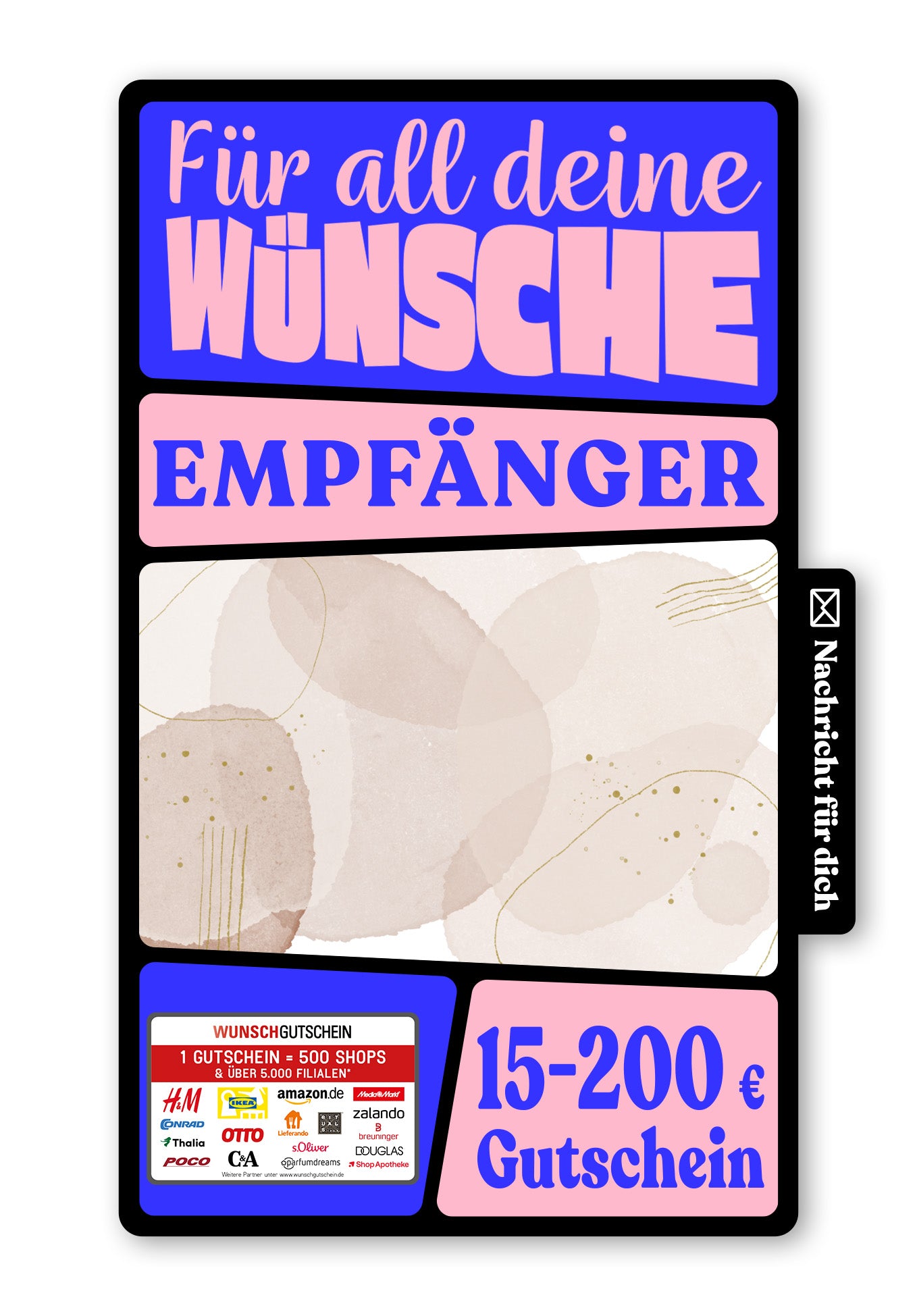 Wunschgutschein Digital - Für alle Wünsche - Beige – Geschenkgutschein Ansicht 1