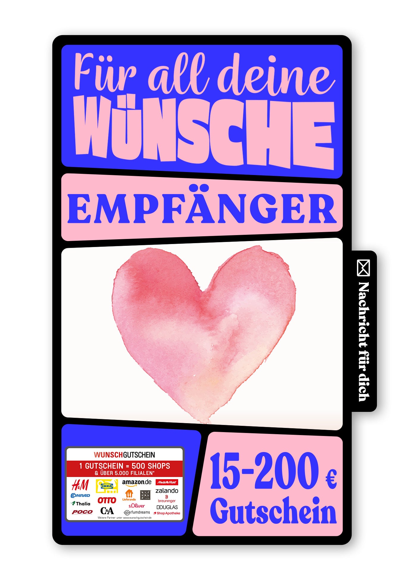 Wunschgutschein Digital - Lieblingsmensch - Herz – Geschenkgutschein Ansicht 1