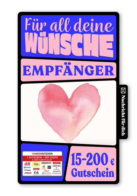 Wunschgutschein Digital - Lieblingsmensch - Herz – Geschenkgutschein Ansicht 1