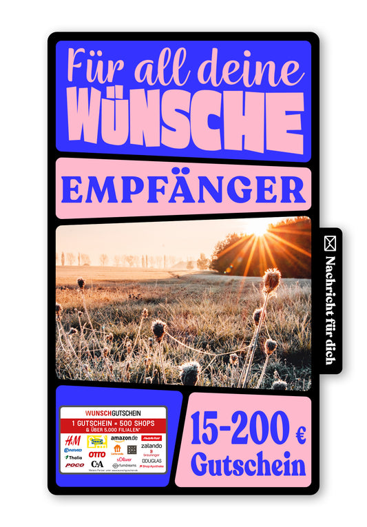 Wunschgutschein Digital - Wunscherfüller - Wiese – Geschenkgutschein Ansicht 1