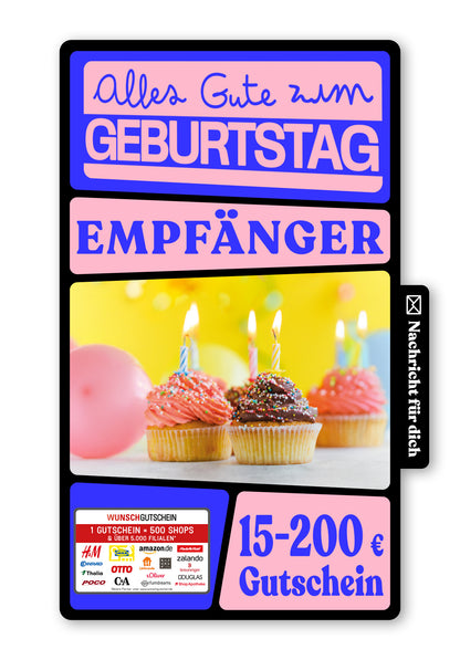 Wunschgutschein Digital - Herzlichen Glückwunsch - Muffins – Geschenkgutschein Ansicht 1