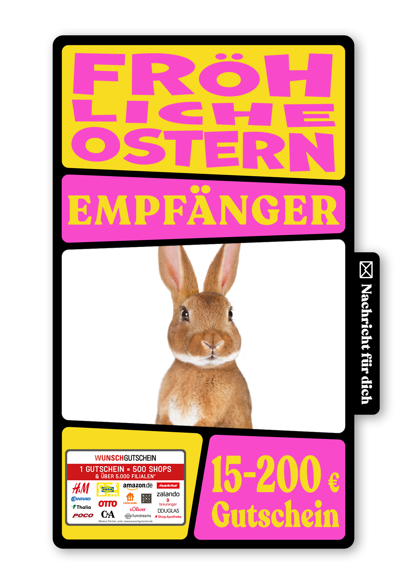 Wunschgutschein Digital - Frohe Ostern - Osterhase – Geschenkgutschein Ansicht 1