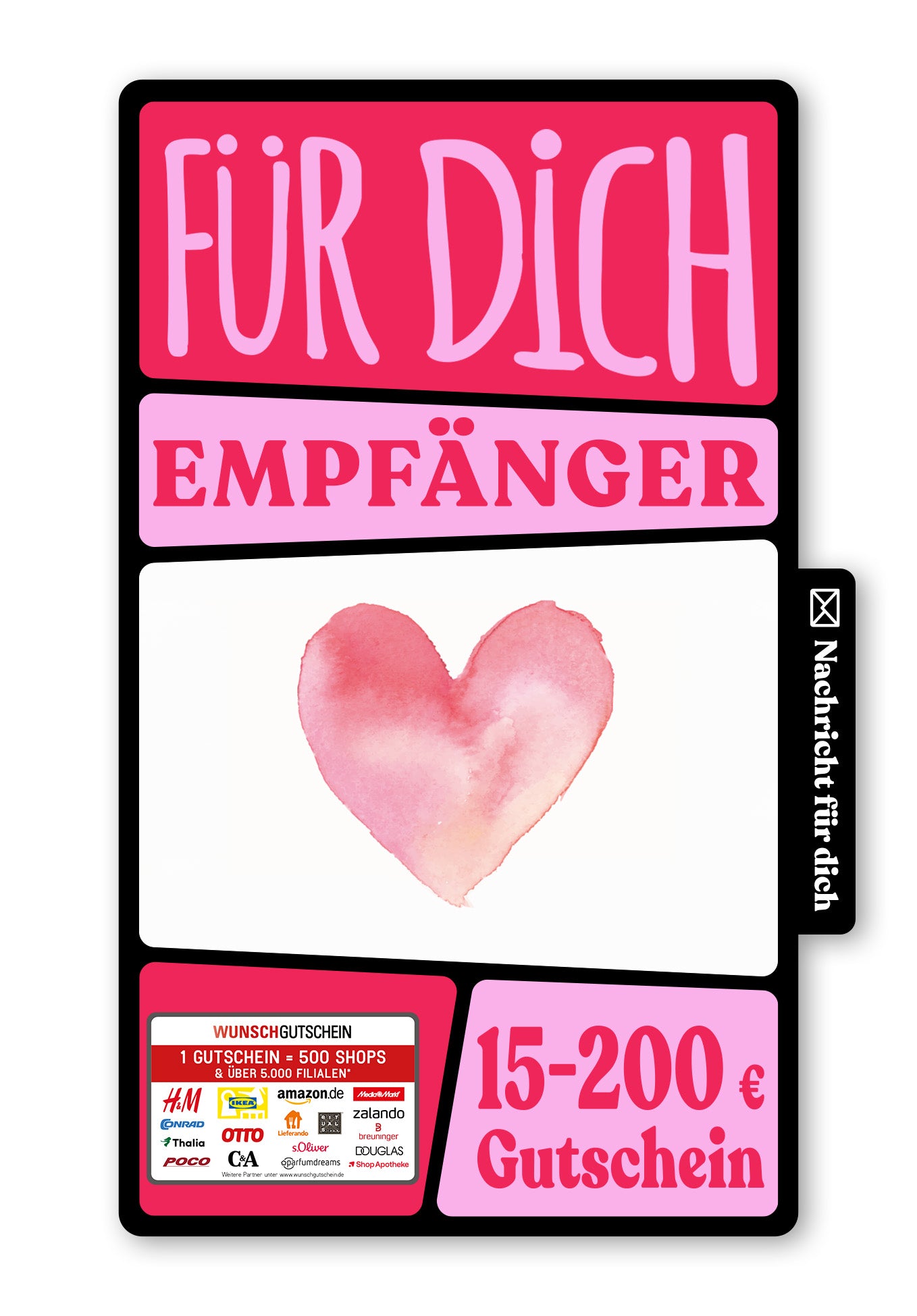 Wunschgutschein Digital - Lieblingsmensch - Herz – Geschenkgutschein Ansicht 1