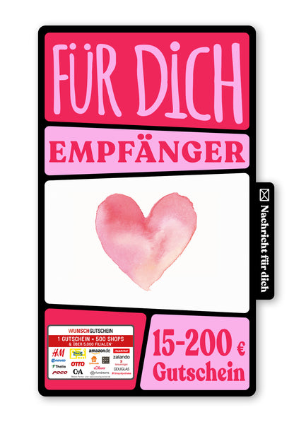 Wunschgutschein Digital - Lieblingsmensch - Herz – Geschenkgutschein Ansicht 1