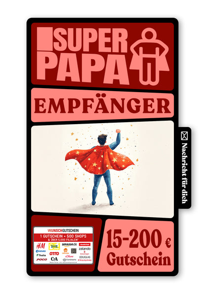 Wunschgutschein Digital - Papa Held - Held – Geschenkgutschein Ansicht 1