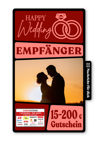 Wunschgutschein Digital - Herzlichen Glückwunsch - Sonnenuntergang – Geschenkgutschein Ansicht 1