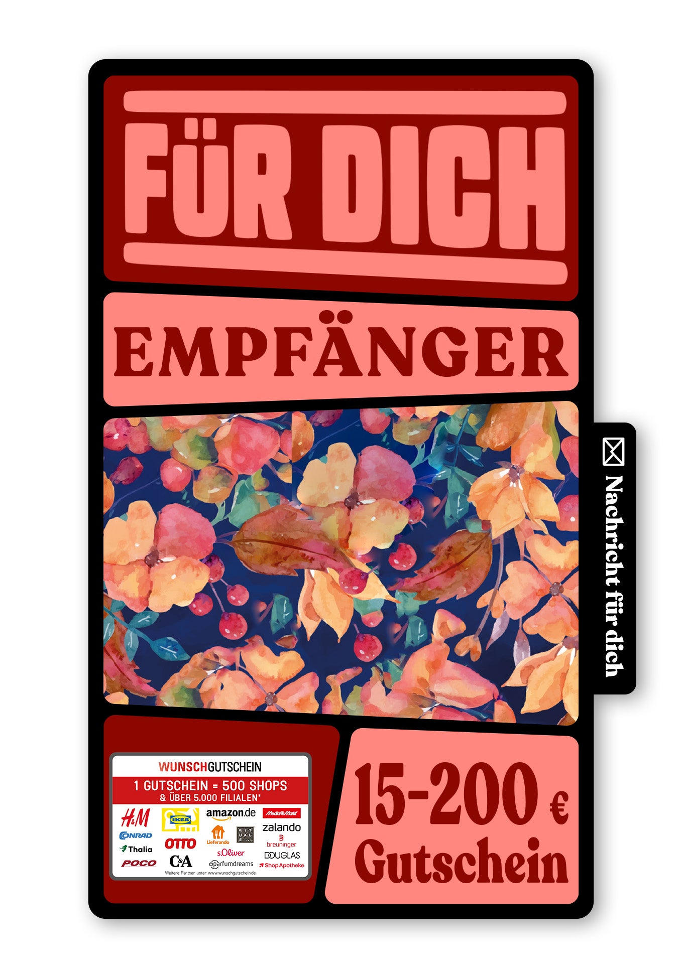 Wunschgutschein Digital - Dein Wunschgutschein - Blätter – Geschenkgutschein Ansicht 1