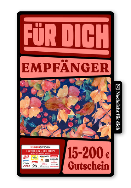 Wunschgutschein Digital - Dein Wunschgutschein - Blätter – Geschenkgutschein Ansicht 1