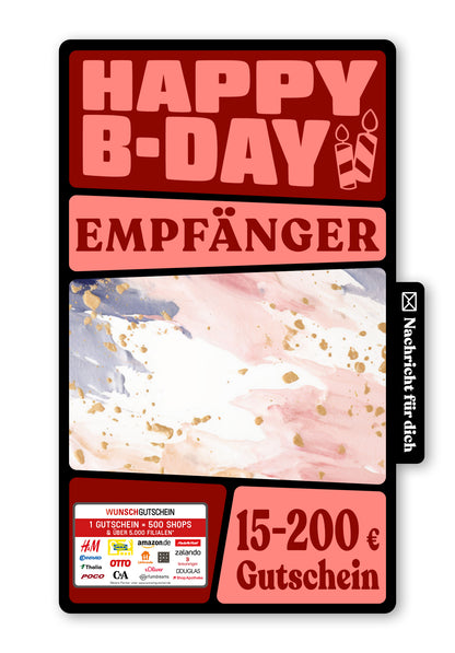 Wunschgutschein Digital - Congrats - Aquarell Bunt – Geschenkgutschein Ansicht 1