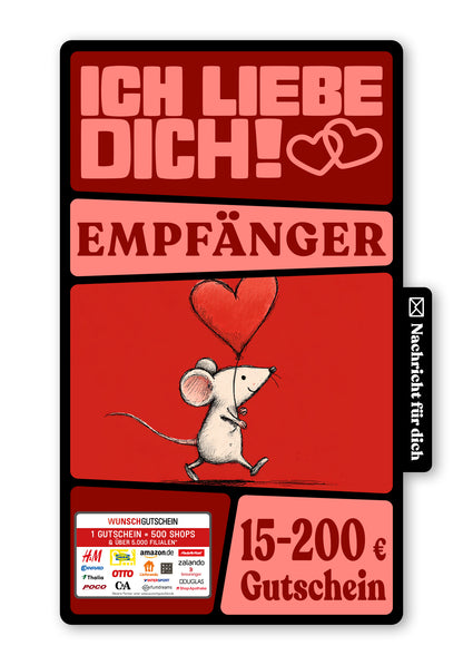 Wunschgutschein Digital - Für meinen Lieblingsmensch - Maus – Geschenkgutschein Ansicht 1