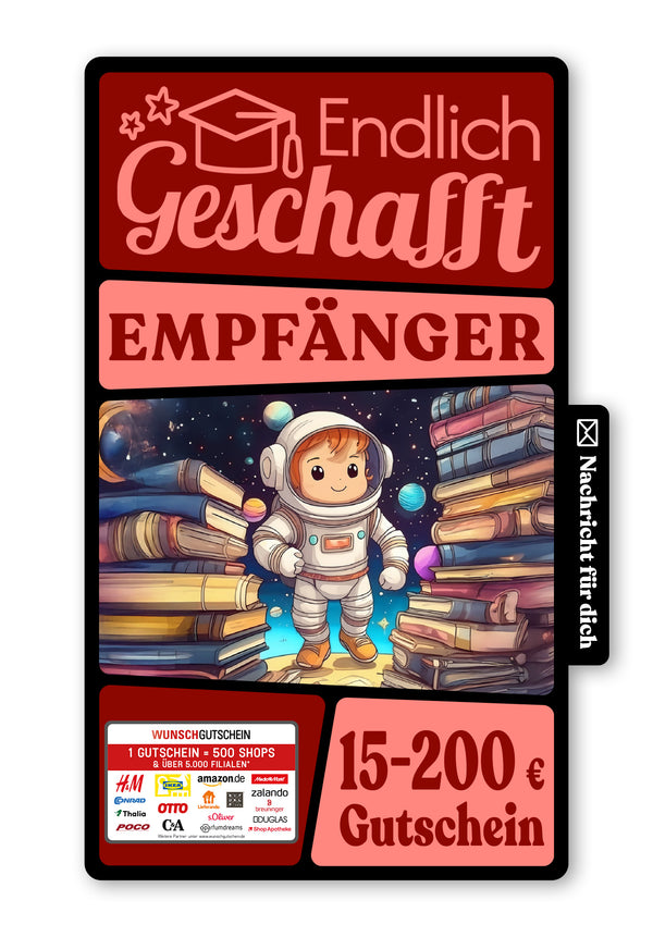 Wunschgutschein Digital - Neues Abenteuer - Astronaut – Geschenkgutschein Ansicht 1