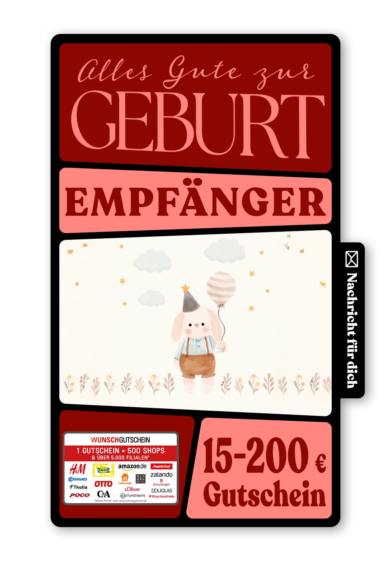Wunschgutschein Digital - Euer kleines Wunder - Hase Beige – Geschenkgutschein Ansicht 1