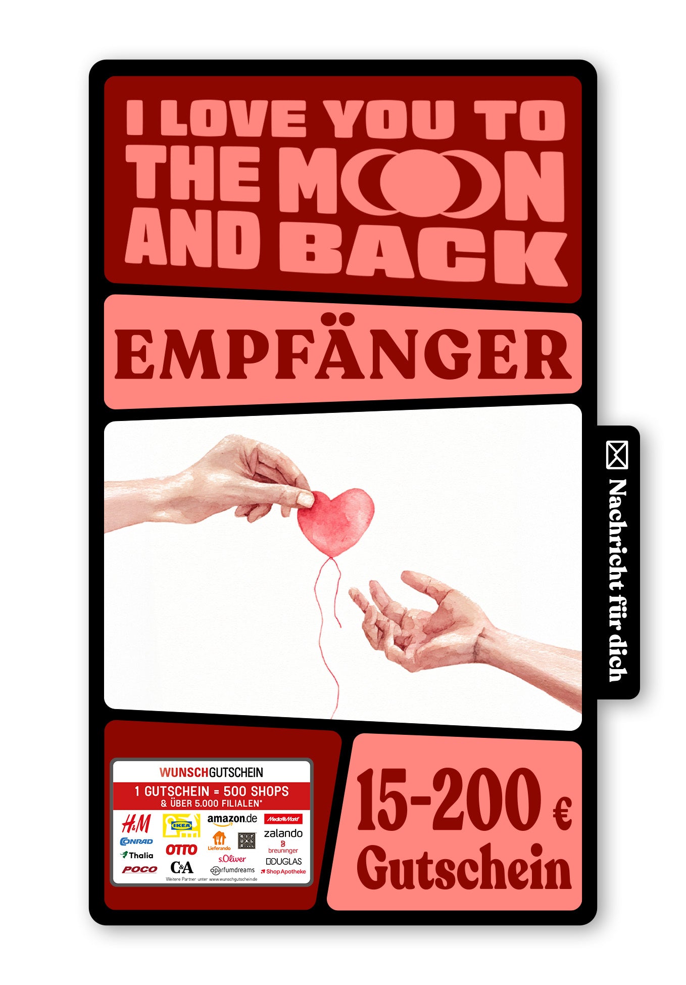 Wunschgutschein Digital - Ich liebe dich - Hände Herz – Geschenkgutschein Ansicht 1