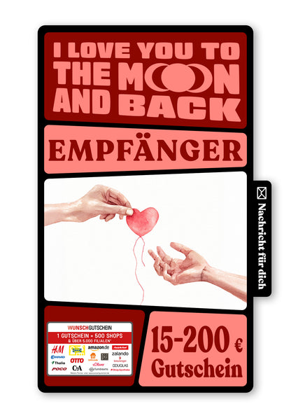 Wunschgutschein Digital - Ich liebe dich - Hände Herz – Geschenkgutschein Ansicht 1