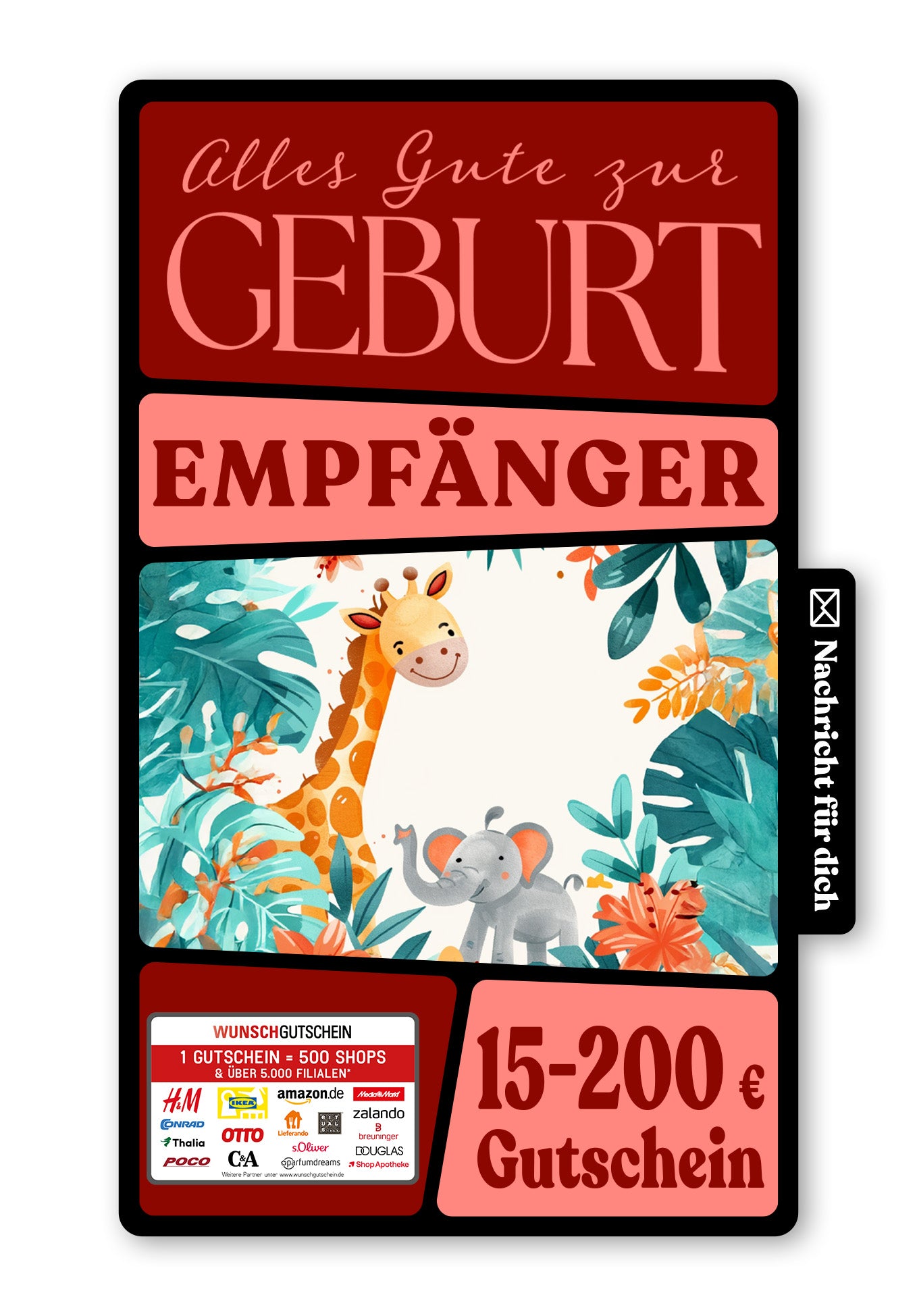 Wunschgutschein Digital - Endlich bist du da - Dschungel – Geschenkgutschein Ansicht 1