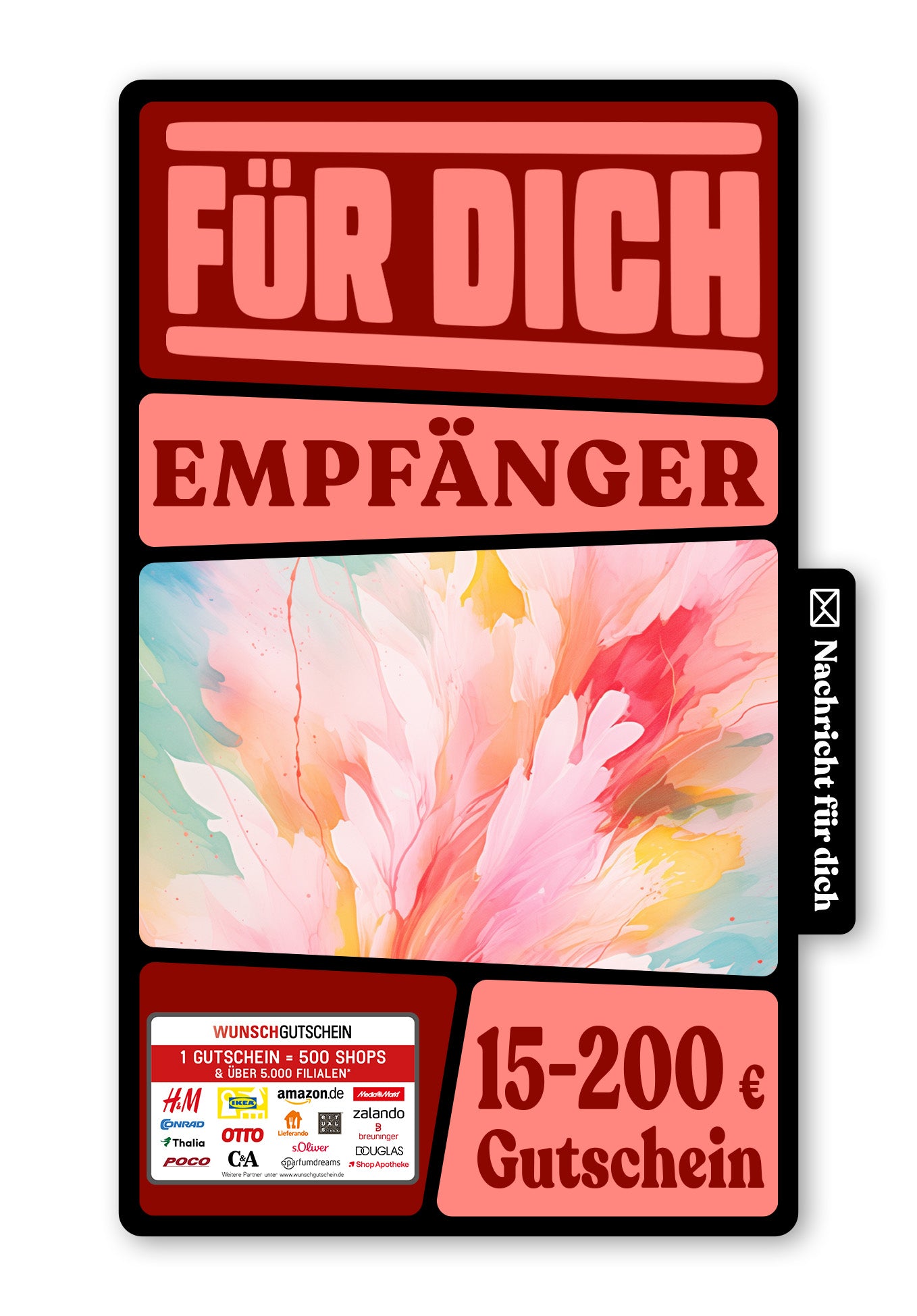 Wunschgutschein Digital - Wünsch dir was - Bunt – Geschenkgutschein Ansicht 1