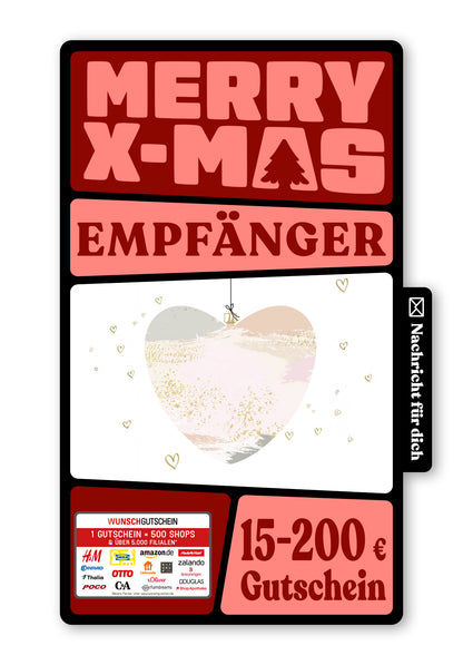 Wunschgutschein Digital - For you - Weihnachtsherz – Geschenkgutschein Ansicht 1