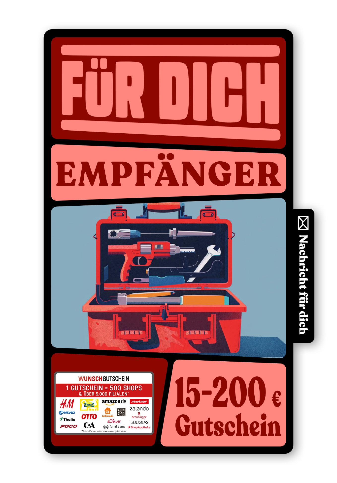 Wunschgutschein Digital - Du bist der Hammer - Werkzeugkoffer – Geschenkgutschein Ansicht 1