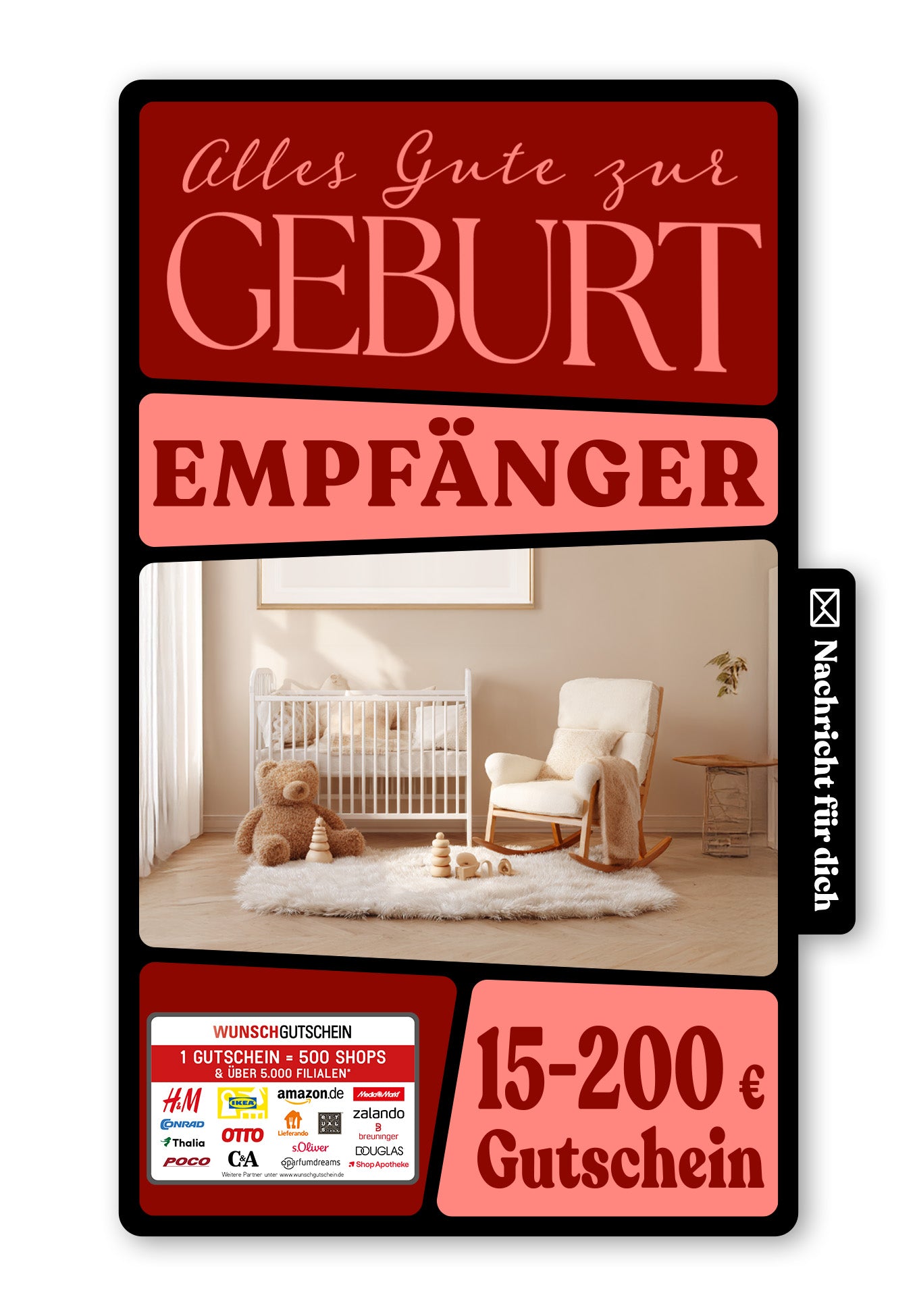Wunschgutschein Digital - Willkommen Baby - Kinderzimmer – Geschenkgutschein Ansicht 1
