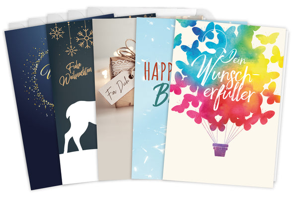 Wunschgutschein Vorteil-Bundle: 5 Aufladegutscheine á gratis 1 € Startbetrag – Geschenkgutschein Ansicht 1
