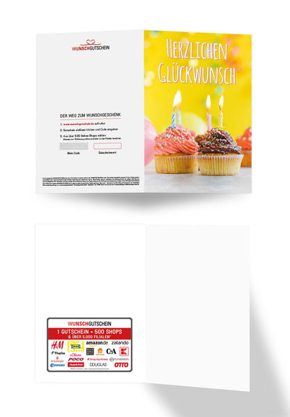 Wunschgutschein Herzlichen Glückwunsch - Muffins – Geschenkgutschein Ansicht 3