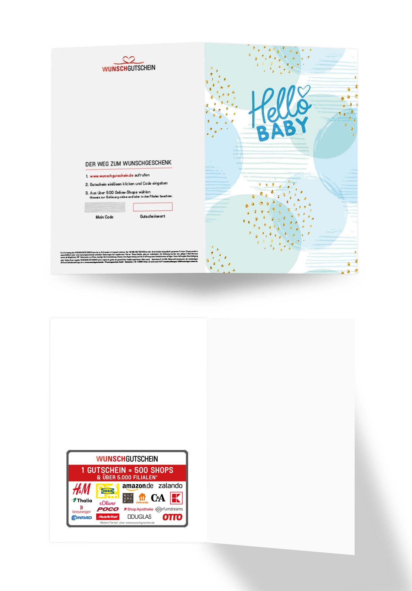 Wunschgutschein Hello Baby - Blau – Geschenkgutschein Ansicht 3