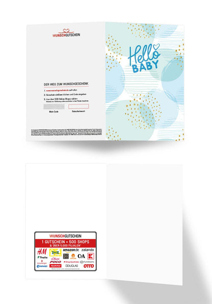 Wunschgutschein Hello Baby - Blau – Geschenkgutschein Ansicht 3