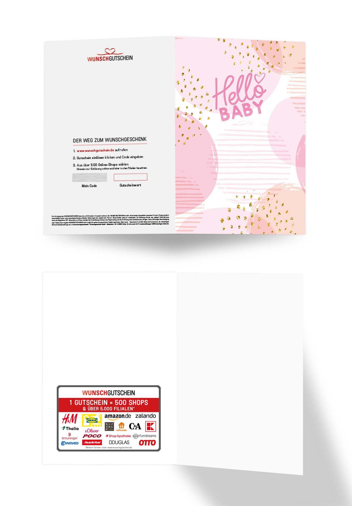 Wunschgutschein Hello Baby - Rosa – Geschenkgutschein Ansicht 3