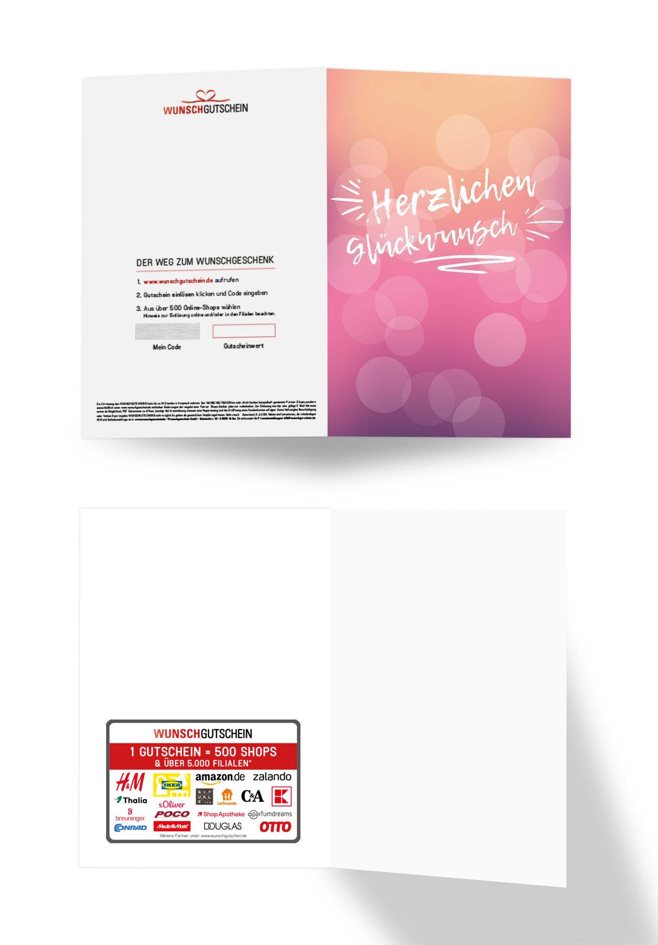 Wunschgutschein Herzlichen Glückwunsch - Pink – Geschenkgutschein Ansicht 3